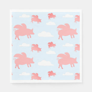 Whimsical Flying Pigs Napkin