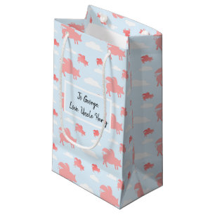 Whimsical Flying Pigs Small Gift Bag