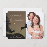 Whimsical Flying Reindeer Silhouette Custom Photo