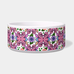 Whimsical Folk Bird Floral Pattern