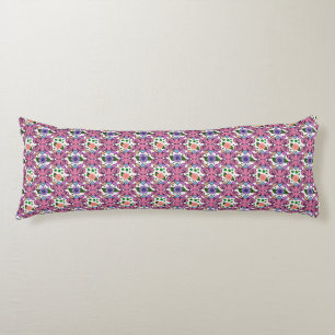 Whimsical Folk Bird Floral Pattern Body Cushion