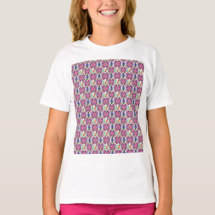 Whimsical Folk Bird Floral Pattern T-Shirt