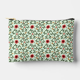 Whimsical Folk Floral Butterfly Pattern Accessory Pouch