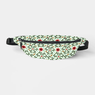 Whimsical Folk Floral Butterfly Pattern Bum Bags