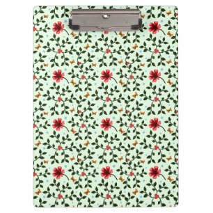 Whimsical Folk Floral Butterfly Pattern Clipboard
