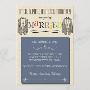 Whimsical Font Gay Wedding Invitations