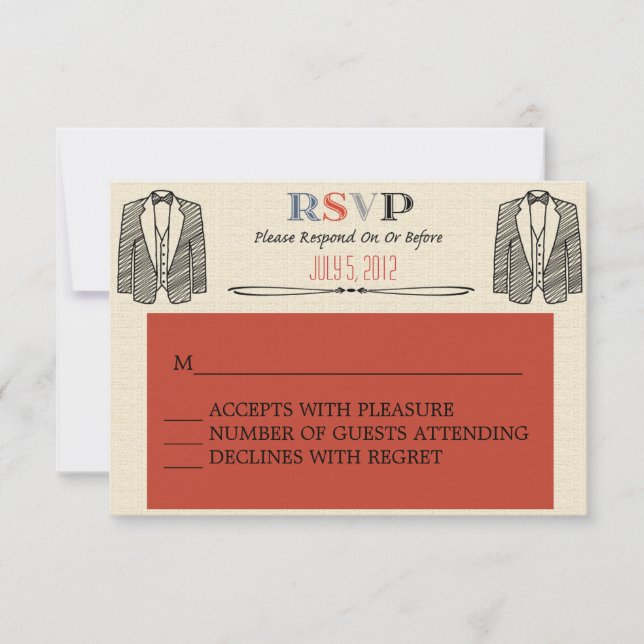 Whimsical Font Gay Wedding RSVP (Front)