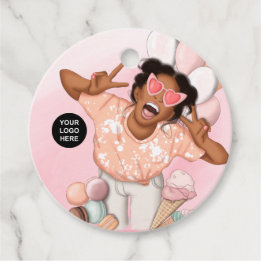 Whimsical Food Catering Lady Favour Tags