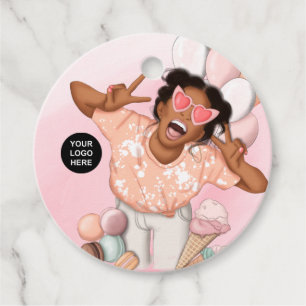 Whimsical Food Catering Lady Favour Tags