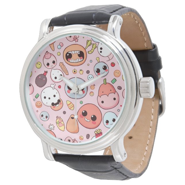  Whimsical Foodie monsters Faces Watch (Angled)