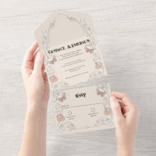 Whimsical Forest All in One Wedding Invite
