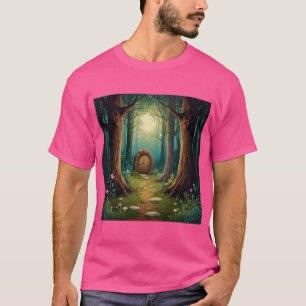 Whimsical Forest and Hidden Fairy Door -Nature Art T-Shirt