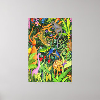 Whimsical Forest Animals art Canvas Print