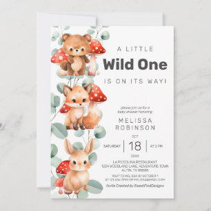 Whimsical Forest Animals Boy Baby Shower Invitation
