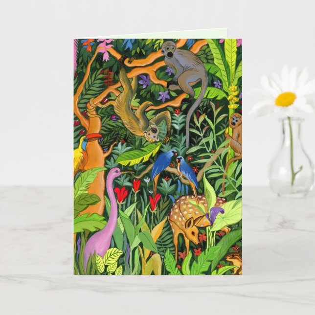 Whimsical Forest Animals Greeting Card (Small Plant)