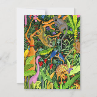 Whimsical Forest Animals Post Card