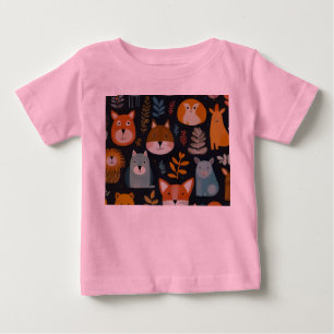 whimsical forest animl pattern T-Shirt