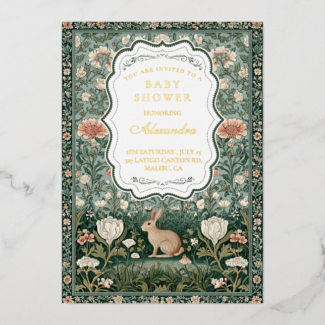 Whimsical Forest Bunny Baby Shower (Front)