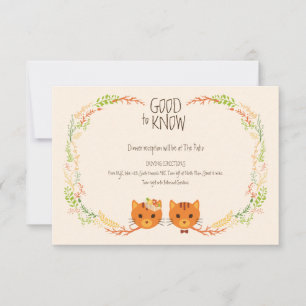 Whimsical Forest Cats (Cream) Wedding RSVP