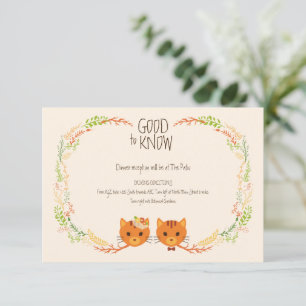 Whimsical Forest Cats (Cream) Wedding RSVP Enclosure Card