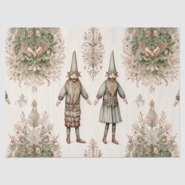 Whimsical Forest Gnomes & Botanical (1) Tissue Paper (Front)