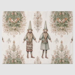 Whimsical Forest Gnomes & Botanical Tissue Paper