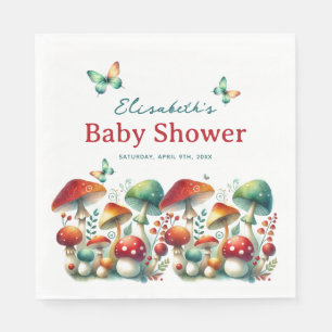 Whimsical Forest Mushroom Baby Shower Napkin