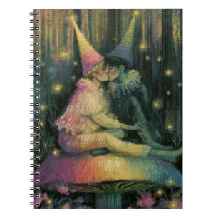 Whimsical Forest Mushroom Fairy Tale Romance Art Notebook