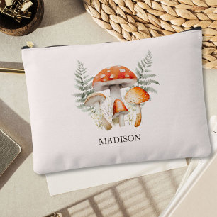 Whimsical Forest Mushroom Vintage Farmhouse Accessory Pouch