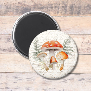 Whimsical Forest Mushroom Vintage Farmhouse Magnet