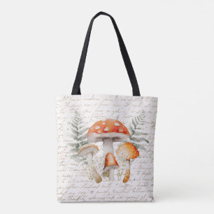 Whimsical Forest Mushroom Vintage Farmhouse  Tote Bag