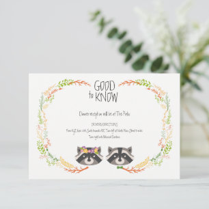 Whimsical Forest Raccoons Rustic Wedding Enclosure