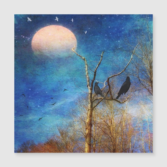 Whimsical Forest Scene Magnetic Card (Front)
