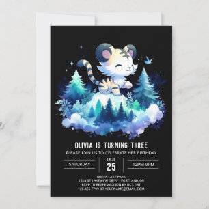 Whimsical Forest Tiger Birthday Invitation