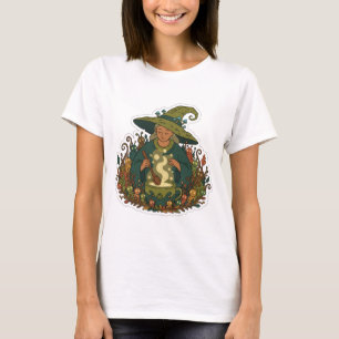 Whimsical Forest Witch Cozy Magical Brew T-Shirt