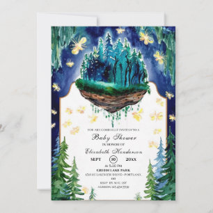 Whimsical Forest Woodland Baby Shower Invitation