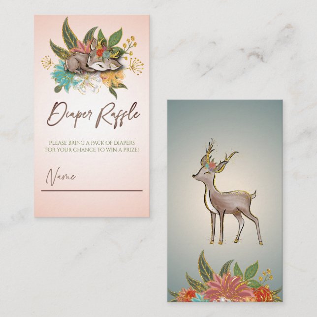Whimsical Forest Woodland Oh Baby Deer Animal Game Business Card (Front/Back)