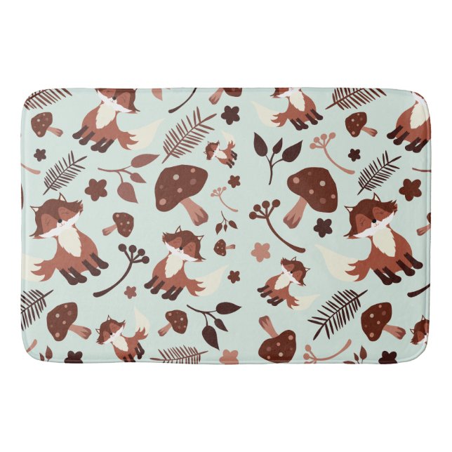 Whimsical Fox Bath Mat (Front)
