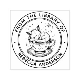 Whimsical Fox Book Stamp