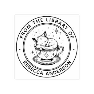 Whimsical Fox Book Stamp