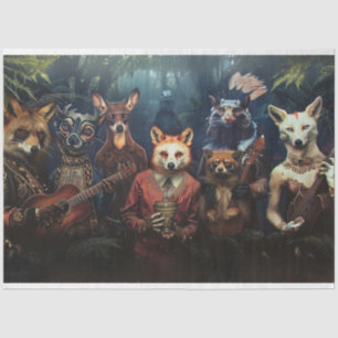 Whimsical Fox Musical Maestro Decoupage  Tissue Paper