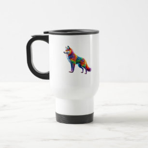 Whimsical Fox of Radiant Hues Travel Mug