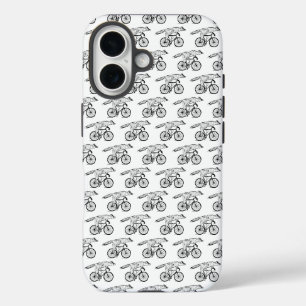 Whimsical Fox on Bicycle Art Print iPhone 16 Case