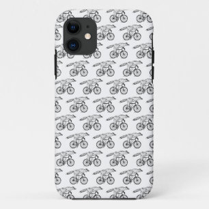 Whimsical Fox on Bicycle Art Print iPhone 11 Case