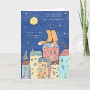 Whimsical Fox Partners in Love Holiday Card