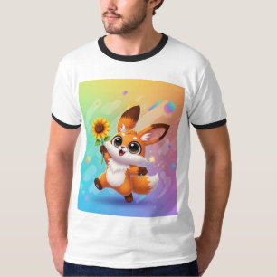 Whimsical Fox-Rabbit Hybrid Art T-Shirt * Cute Fa