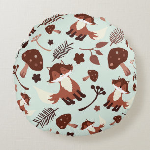 Whimsical Fox  Round Cushion