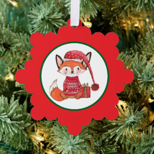 Whimsical Fox Tree Decoration Card