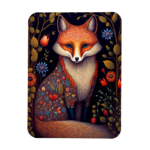 Whimsical Fox Woodland Fantasy Art Magnet