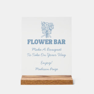 Whimsical Fresh Off The Market Blue Bridal Shower Acrylic Sign